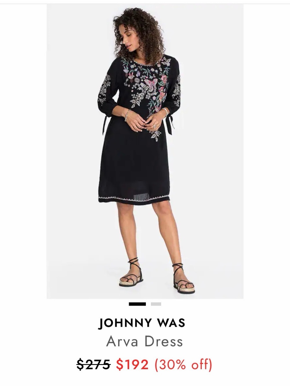 Johnny Was Arva Med Teal Midi Dress with Multicolor Floral Embroidery